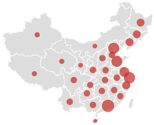 分布在全国各地的五万名技术服务工程师